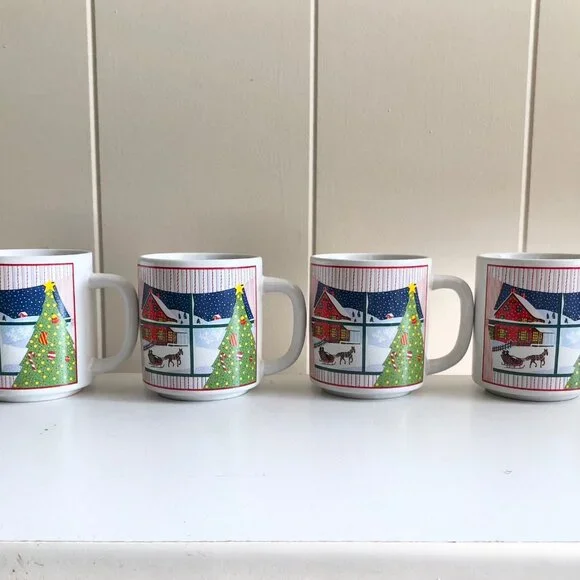 Vintage 80s Christmas Mugs - Picture 4 of 9